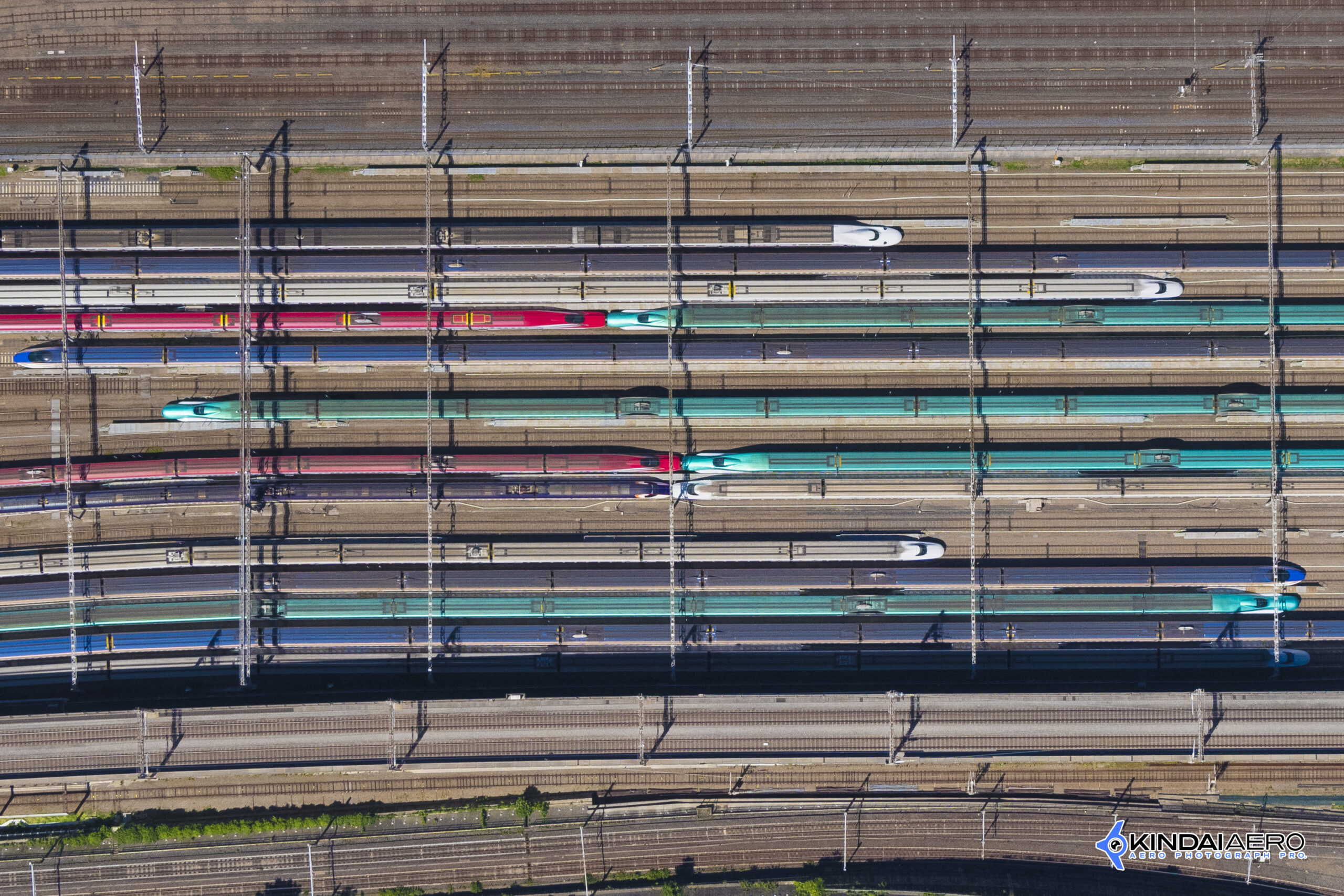 新幹線車両基地の航空写真 (垂直撮影) 2021-07-18