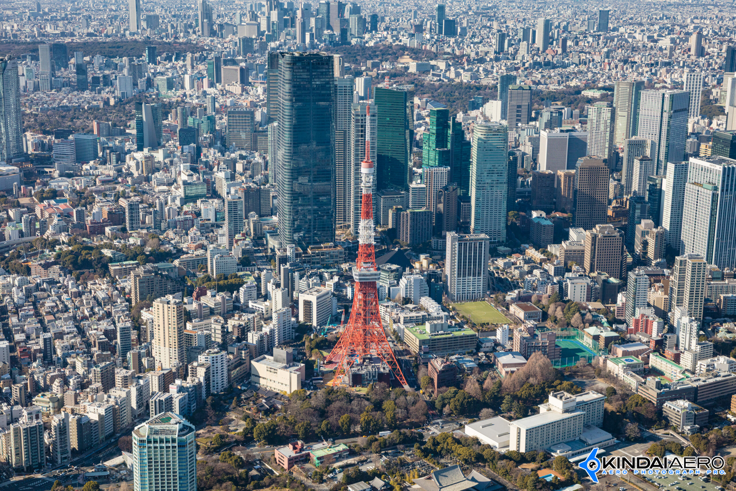 港区 東京タワーの航空写真撮影 2026-01-16
