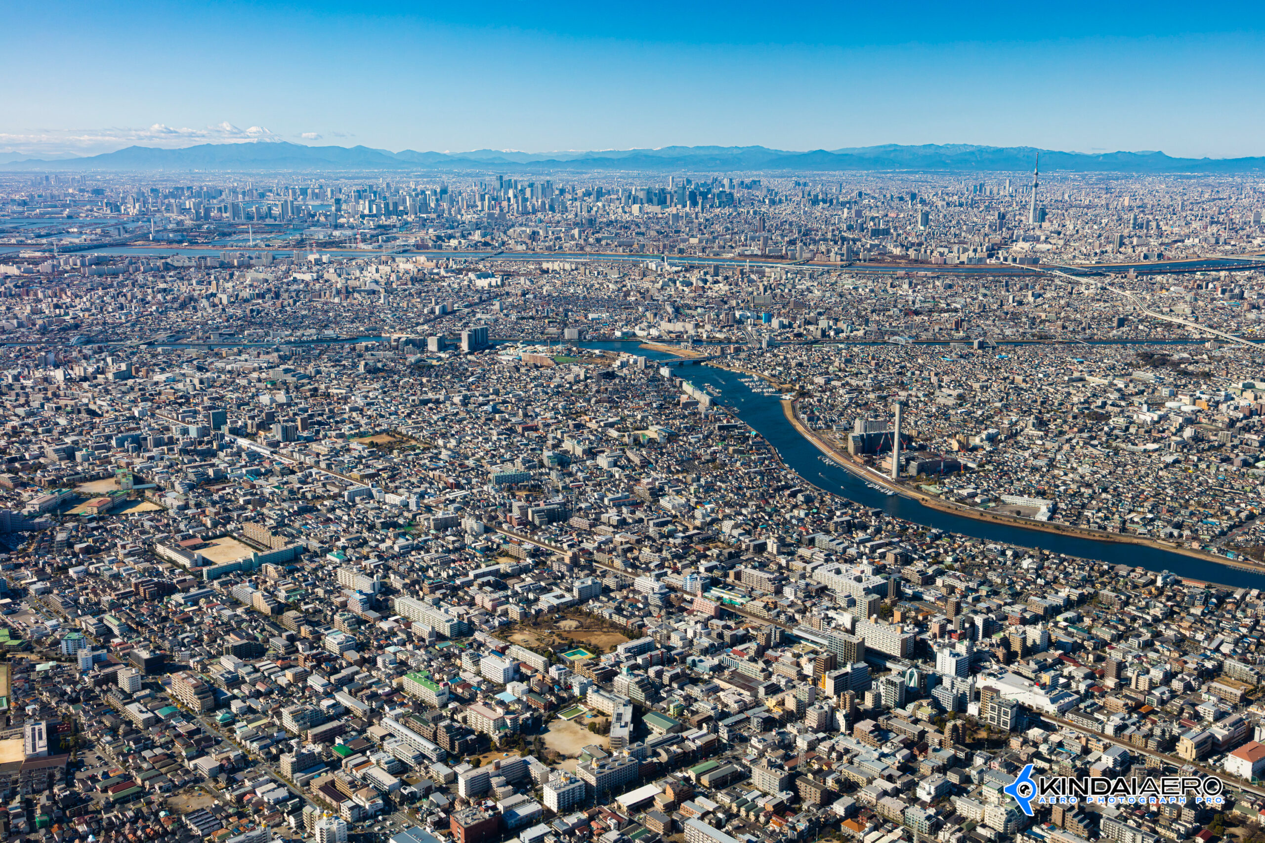 市川市 行徳駅周辺から都心方向の航空写真撮影 2026-01-06