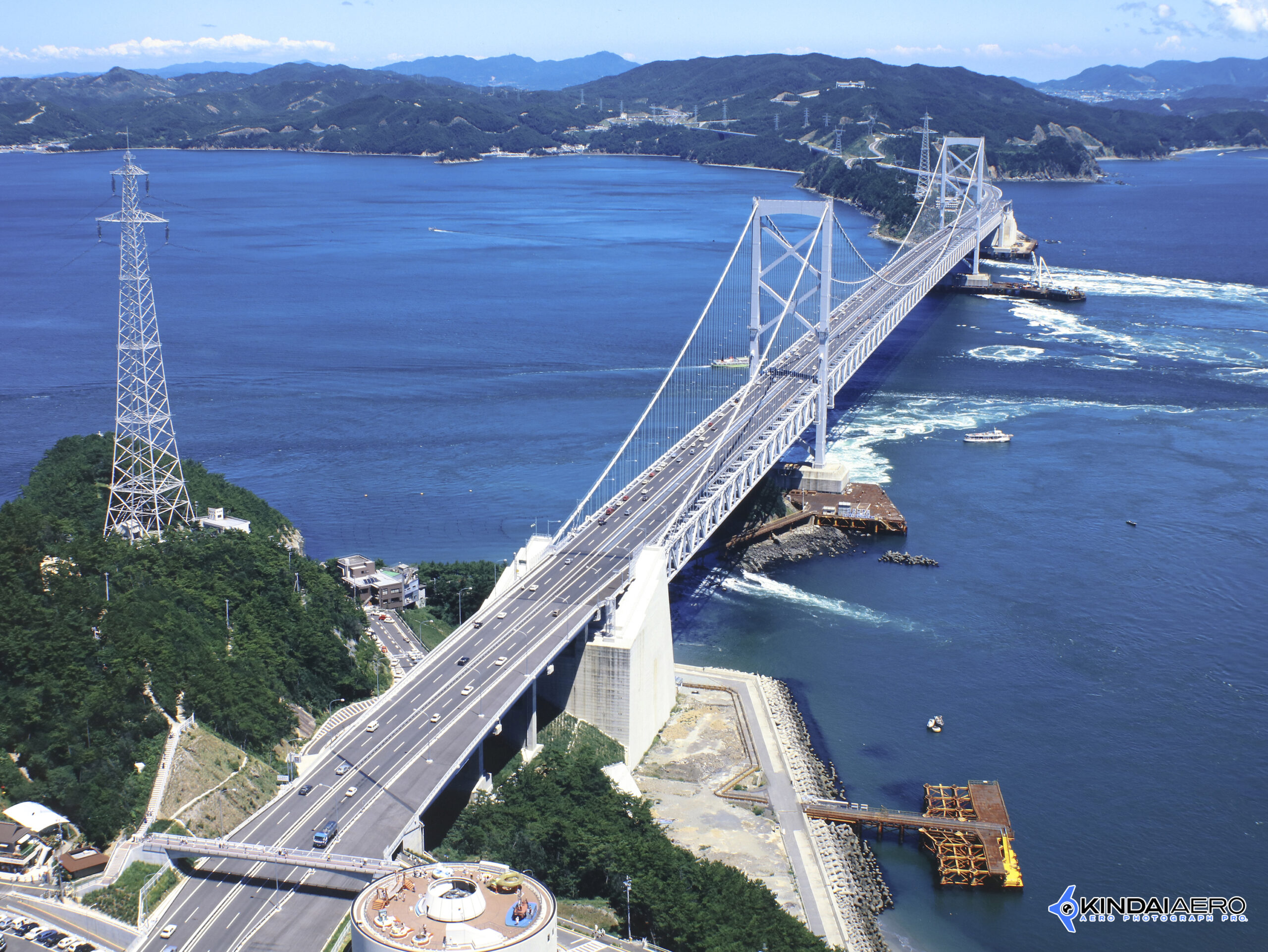 徳島県鳴門市 本州四国連絡橋・大鳴門橋の航空写真撮影　1985-8