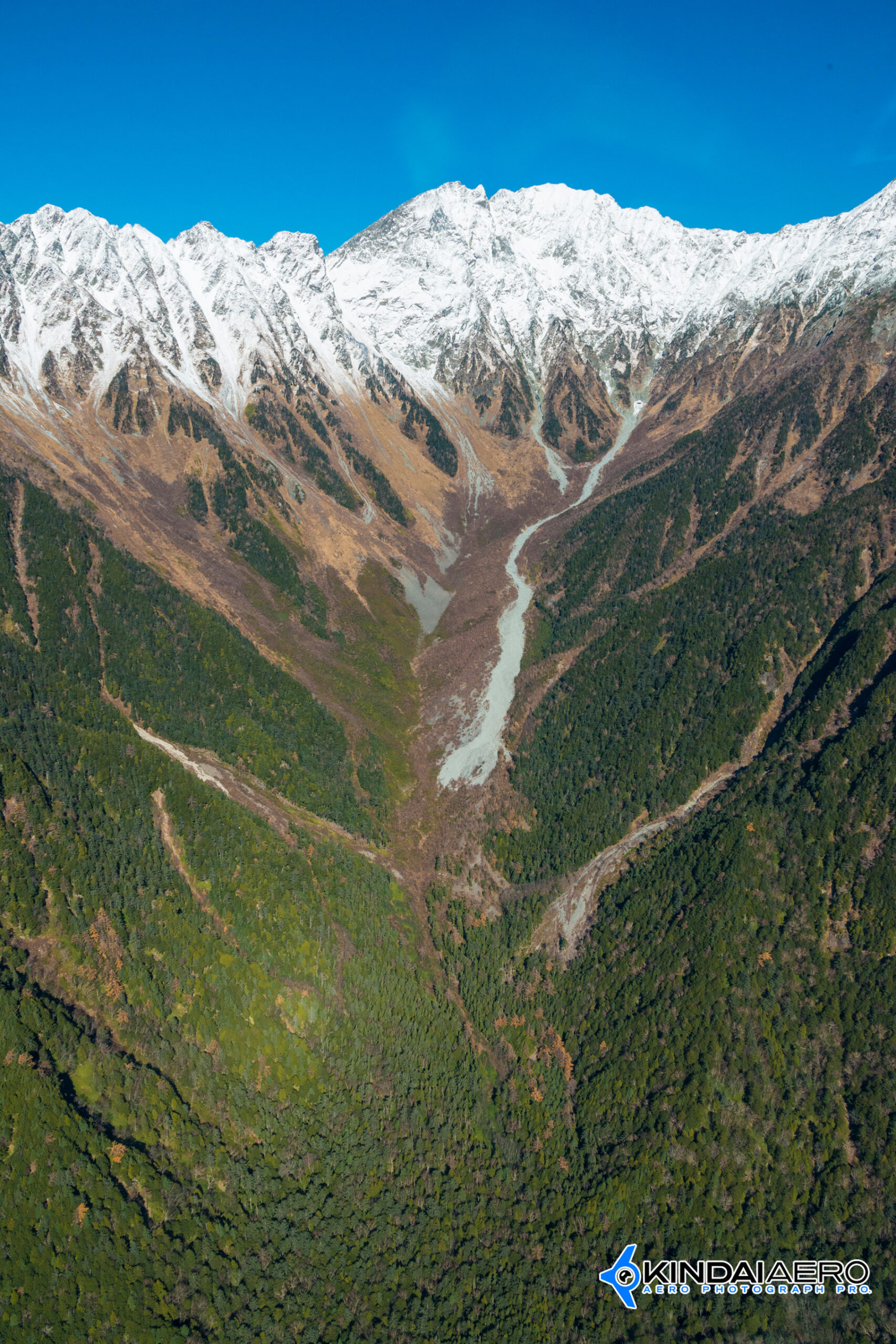 穂高連峰の航空写真撮影 2015-11-04