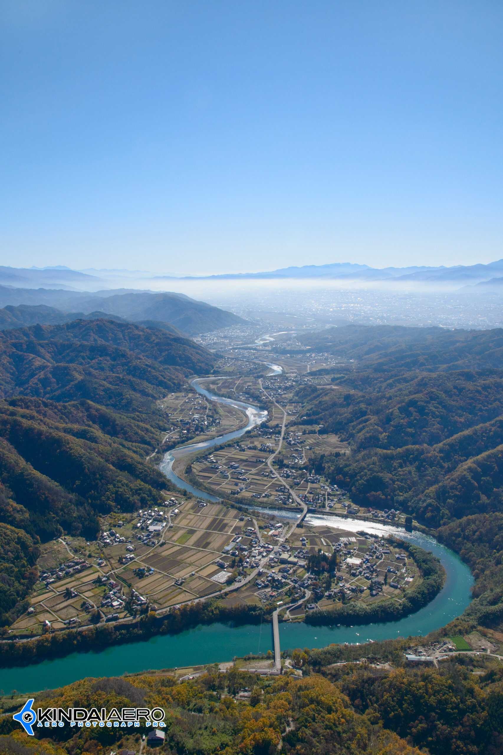 長野県・犀川の航空写真撮影 2015-11-04