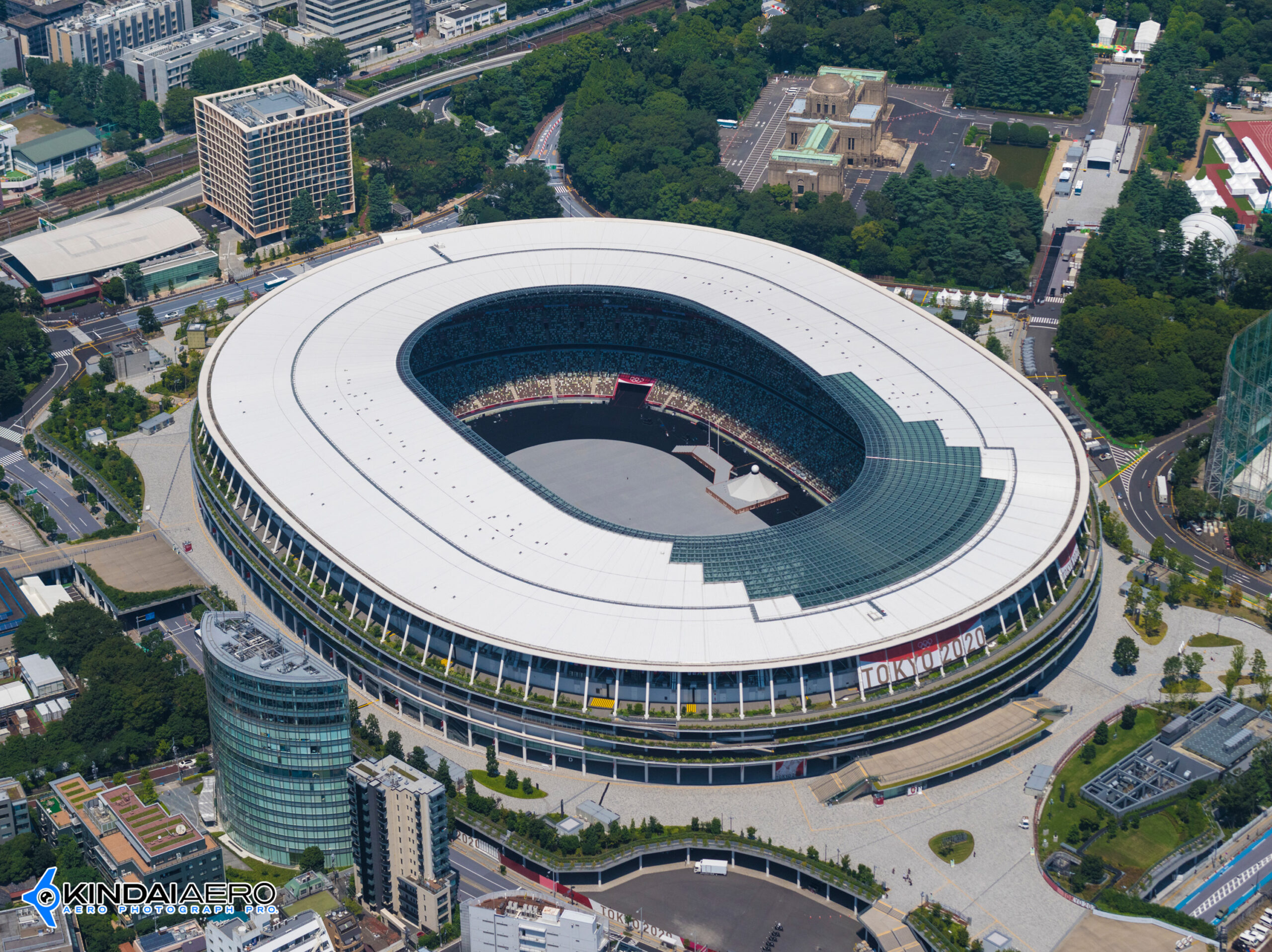 新宿区 国立競技場の航空写真撮影 2021-07-19
