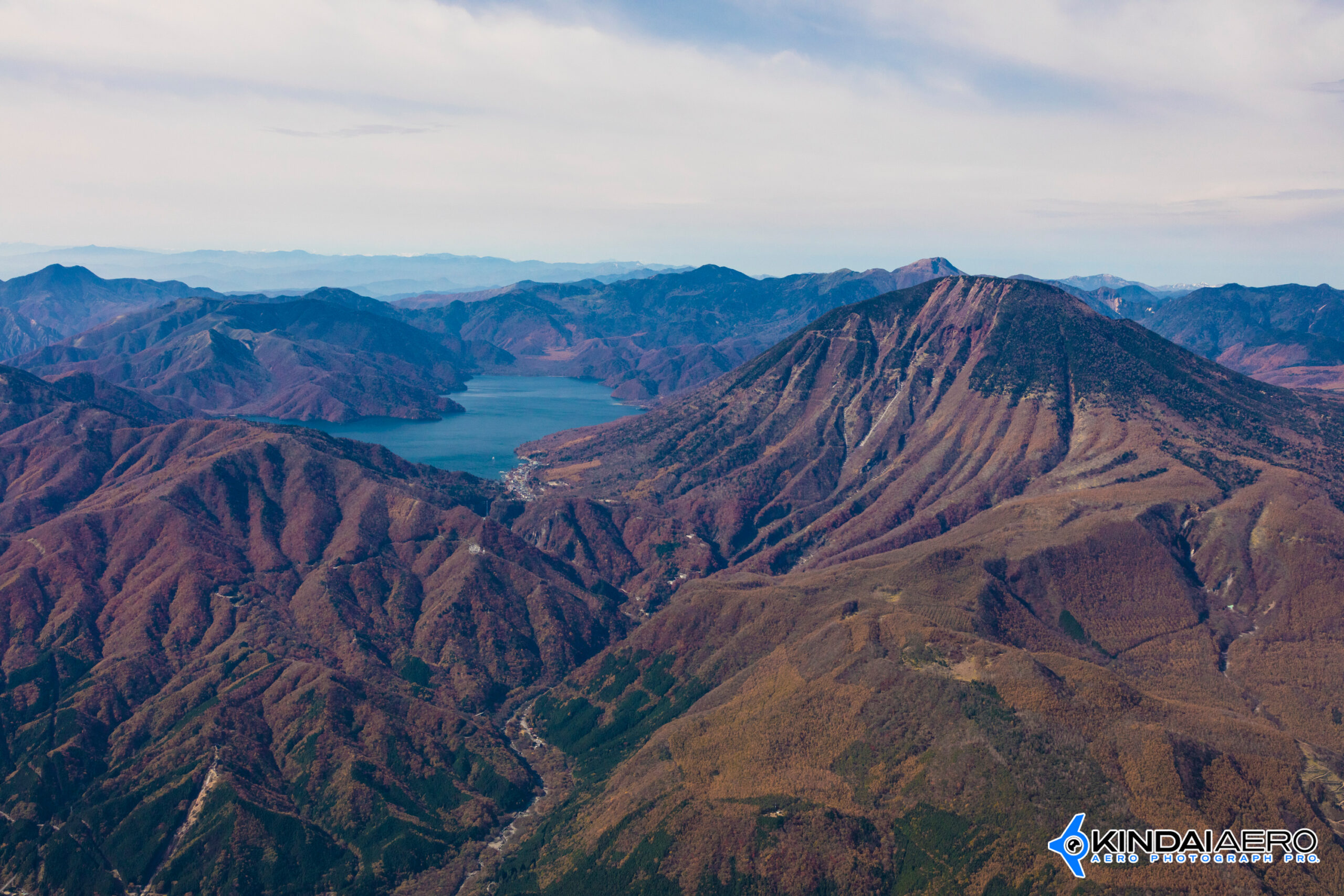 栃木県日光市 男体山・中禅寺湖の航空写真撮影 2020-11-01