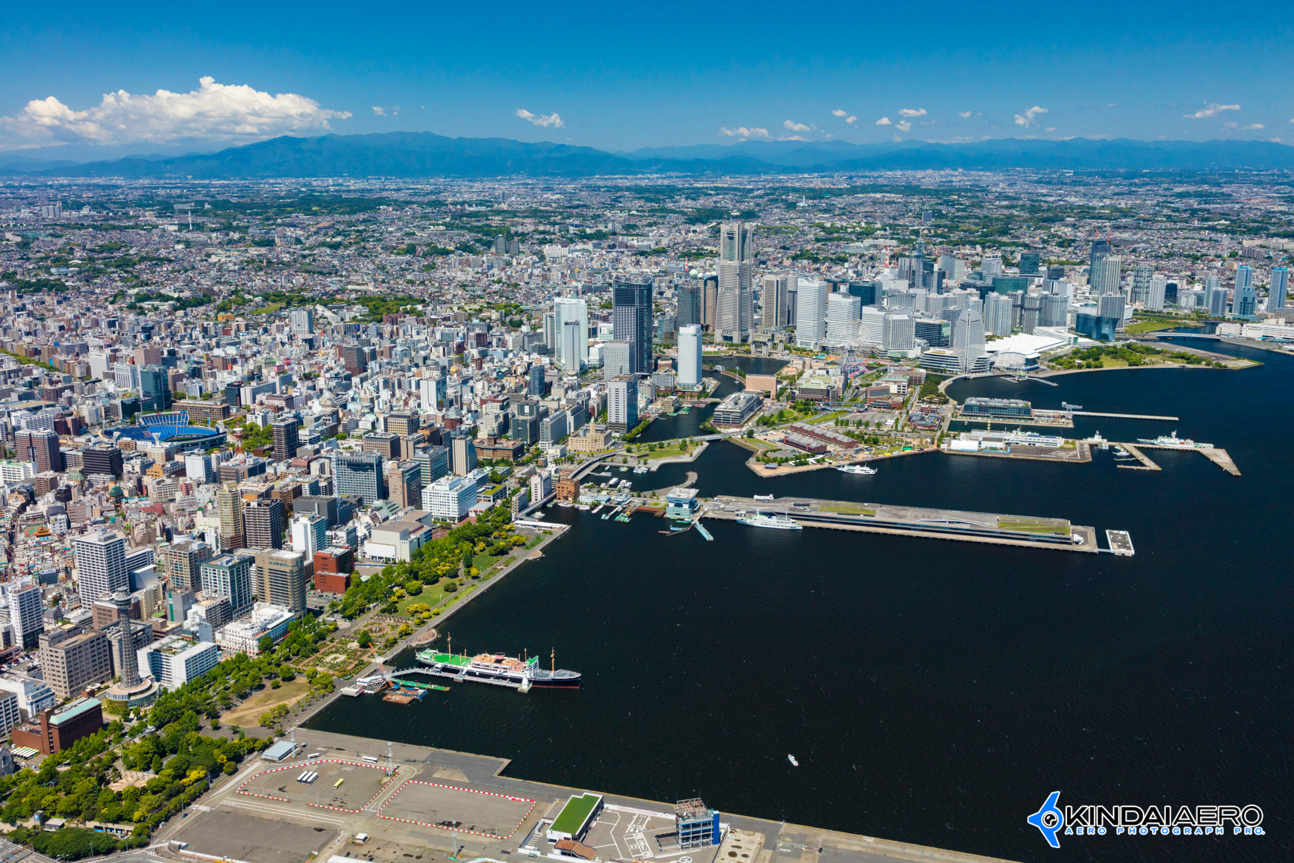 横浜市 山下公園付近の航空写真撮影 2023-05-24