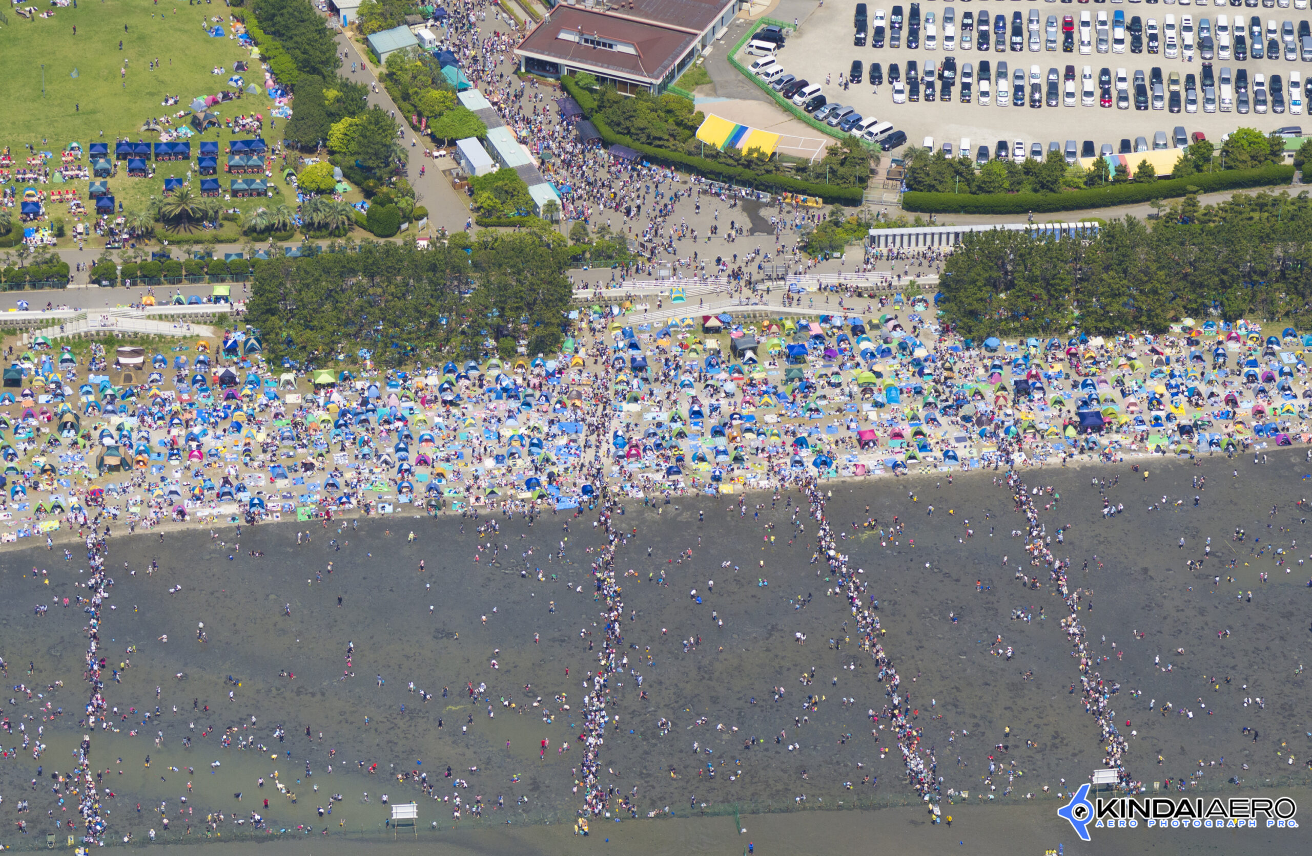 千葉県・船橋三番瀬干潟・潮干狩りの航空写真撮影 2014-05-04