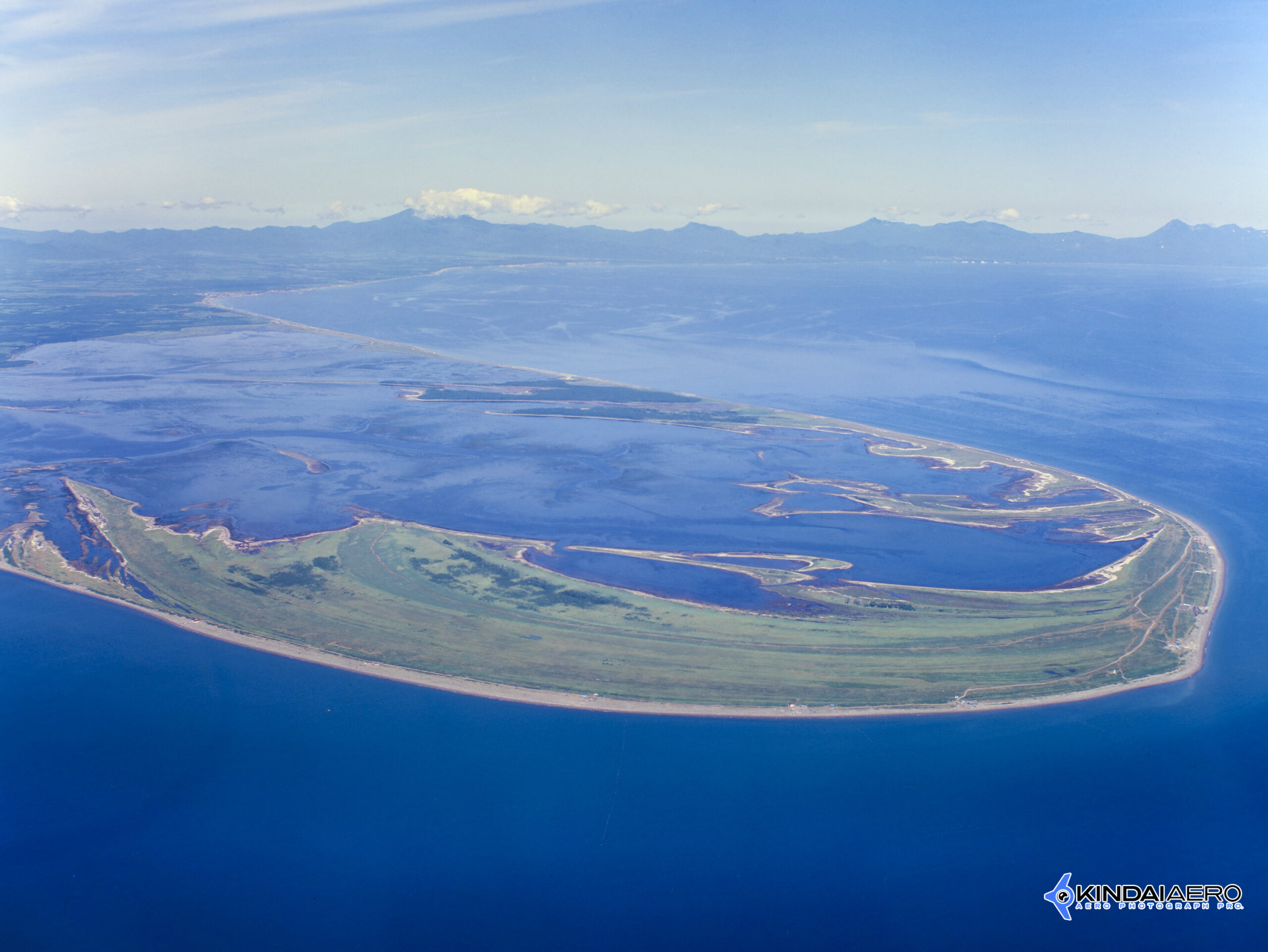 北海道野付郡別海町・野付半島の航空写真撮影 1970年代