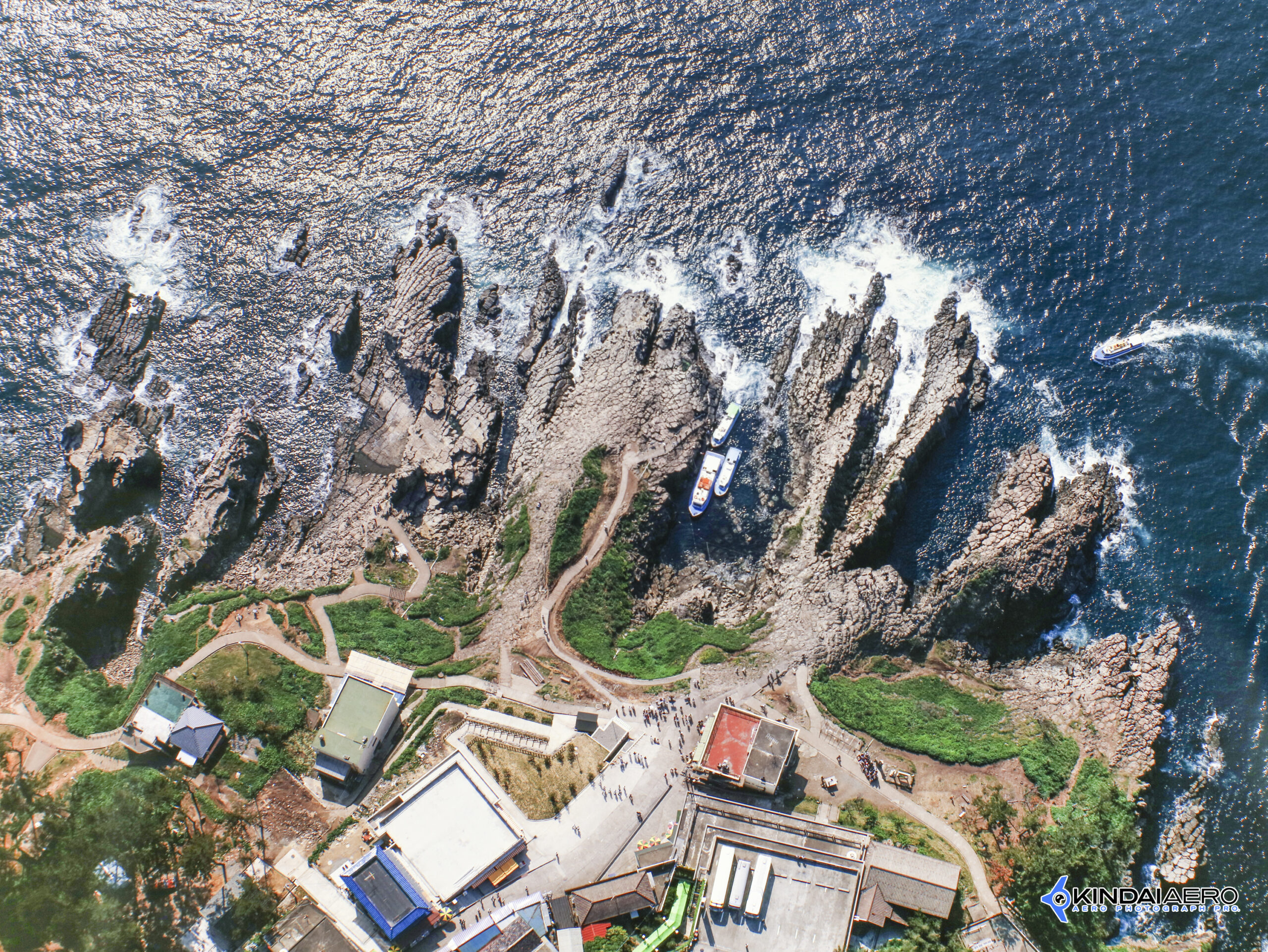 福井県坂井市三国町・東尋坊-垂直写真 航空写真撮影 1980年代