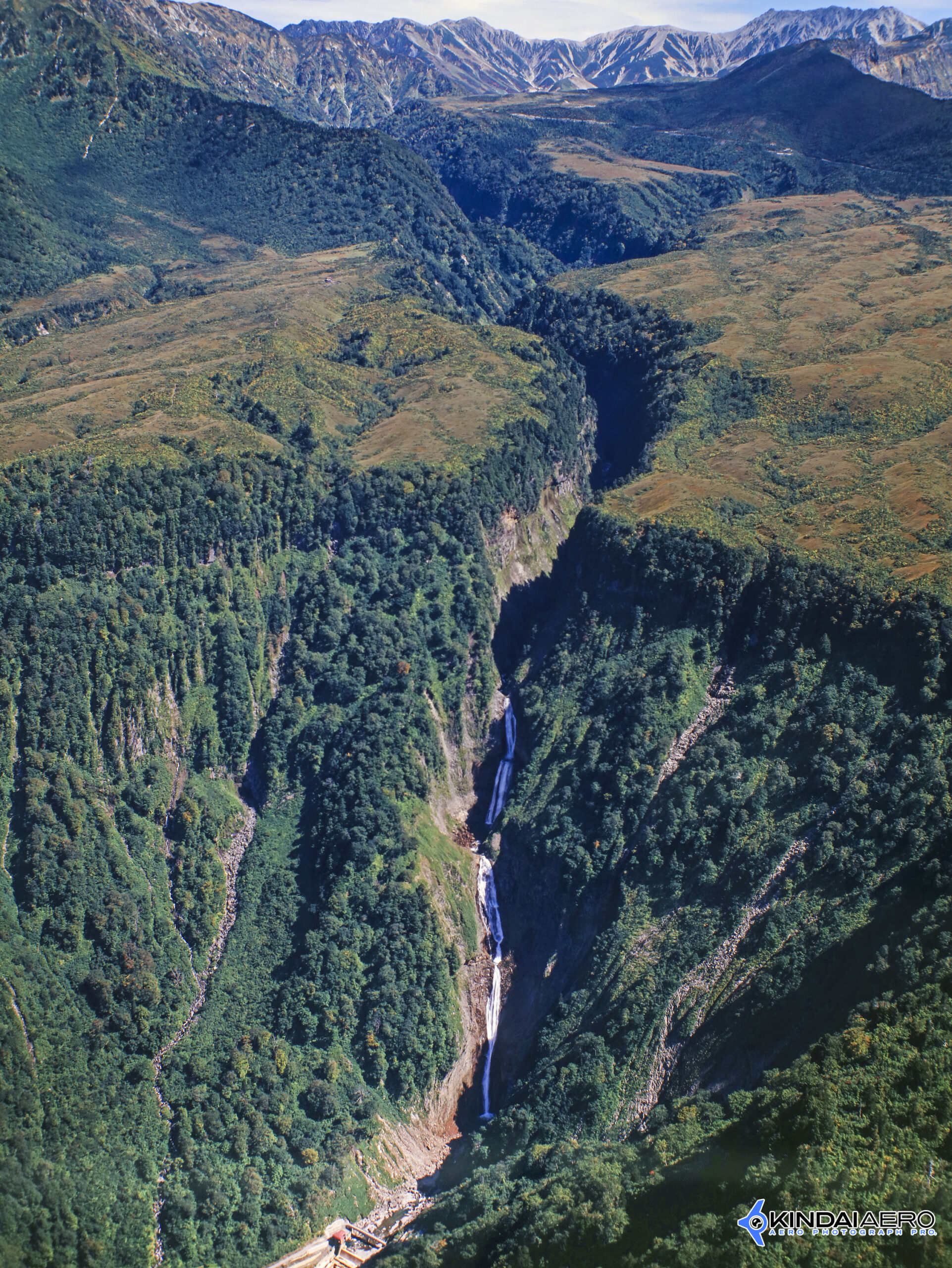 富山県中新川郡-立山連峰・称名滝の小航空写真撮影 1980年代