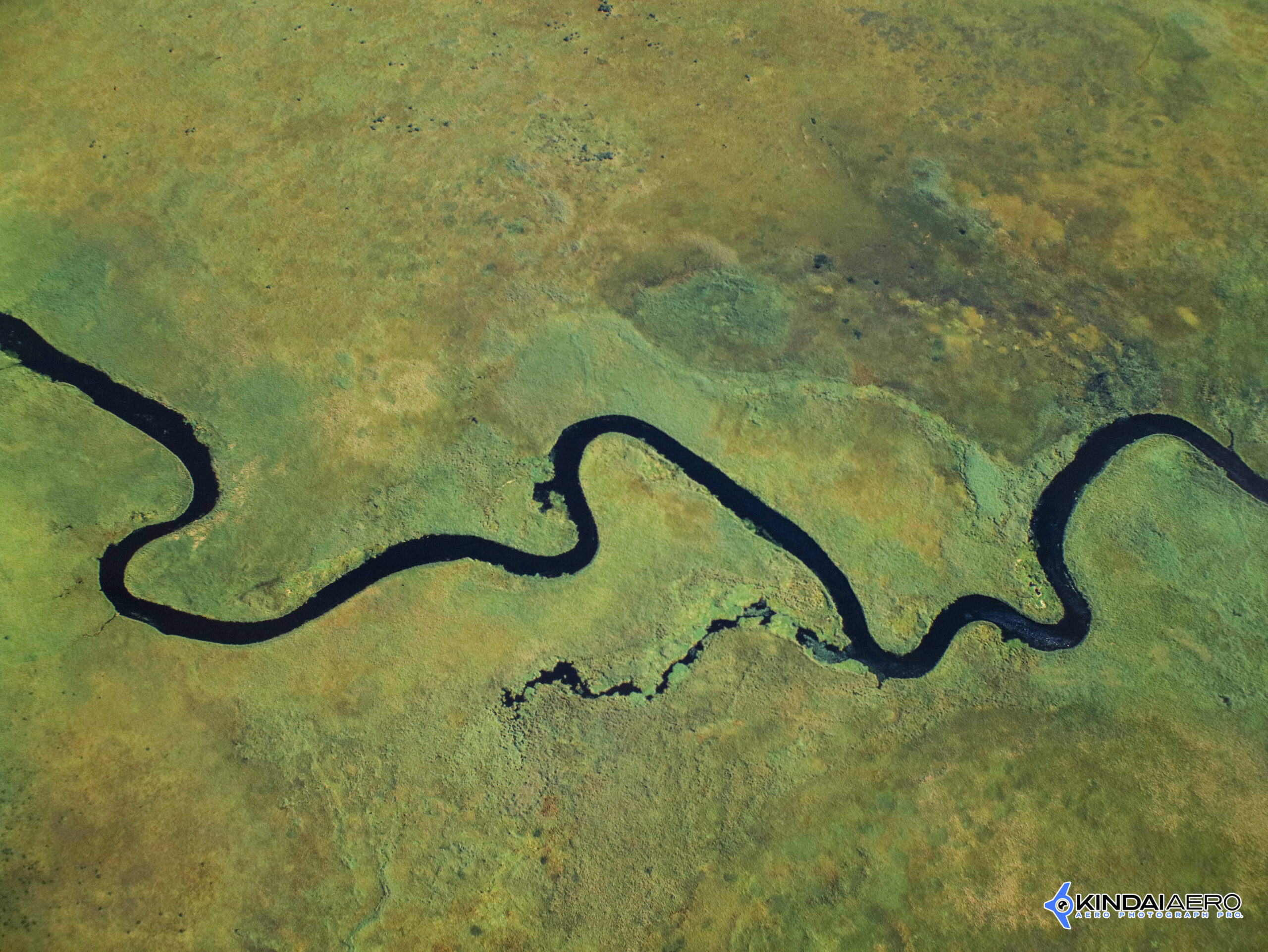 北海道釧路市・釧路湿原-雪裡川の航空写真撮影 1985-08