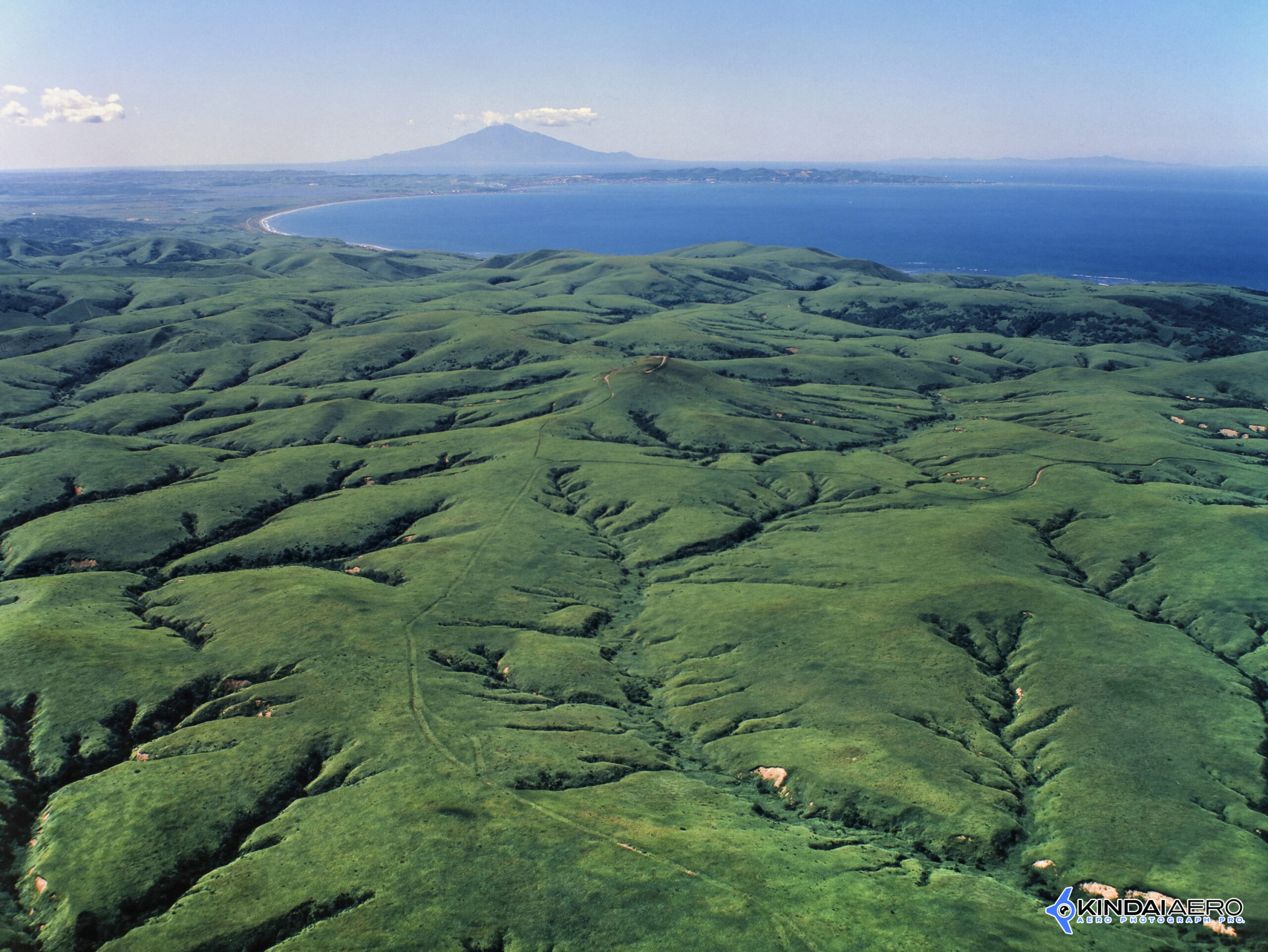 北海道稚内市 宗谷丘陵の航空写真撮影 1990年台