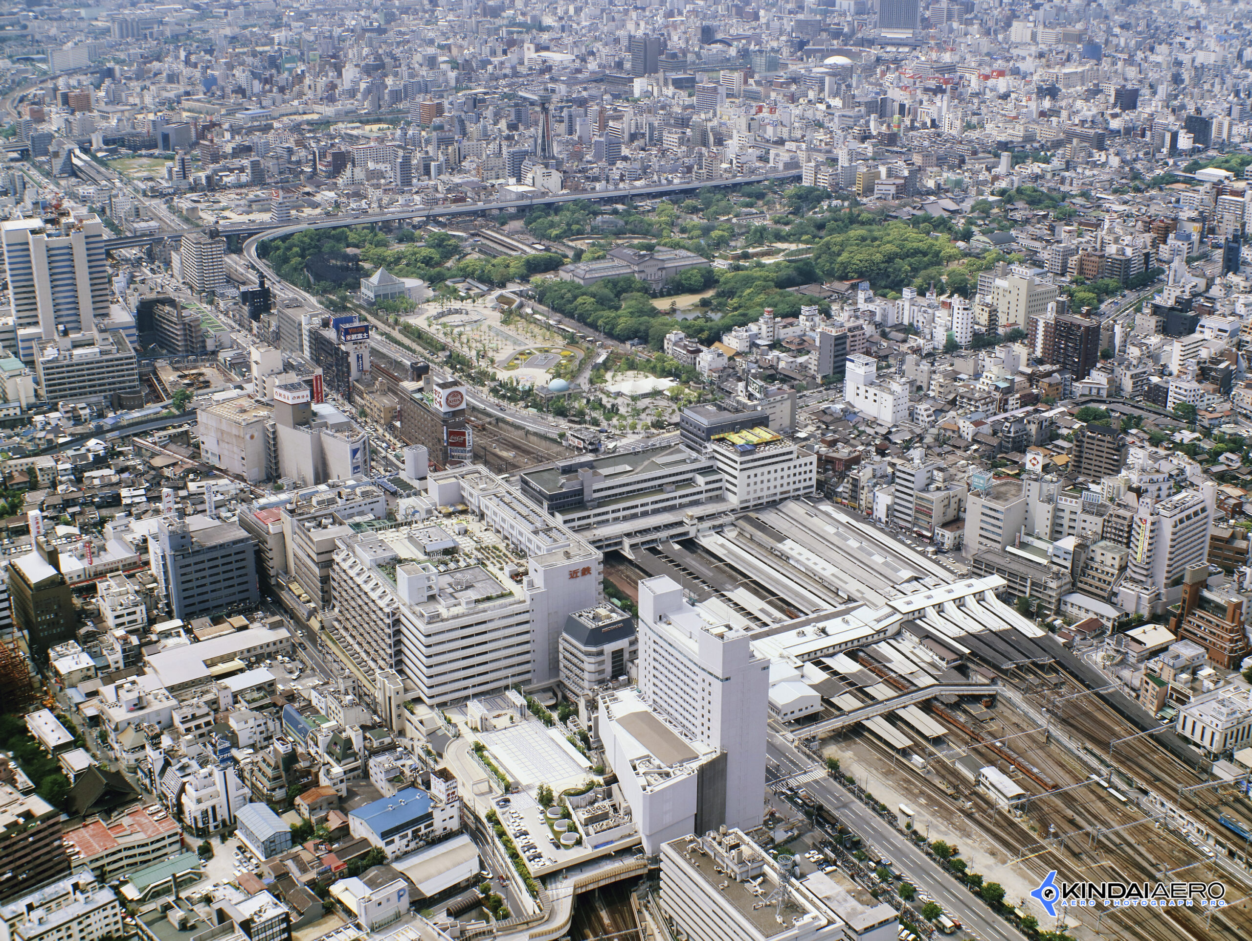 大阪府大阪市・天王寺駅周辺　航空写真撮影 1991-05
