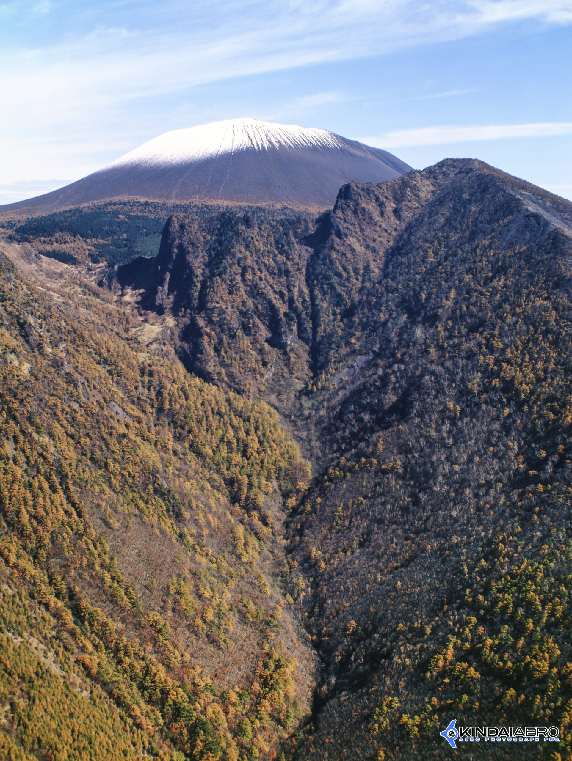 長野県北佐久郡・浅間山-剣ヶ峰　航空写真撮影 1992-10