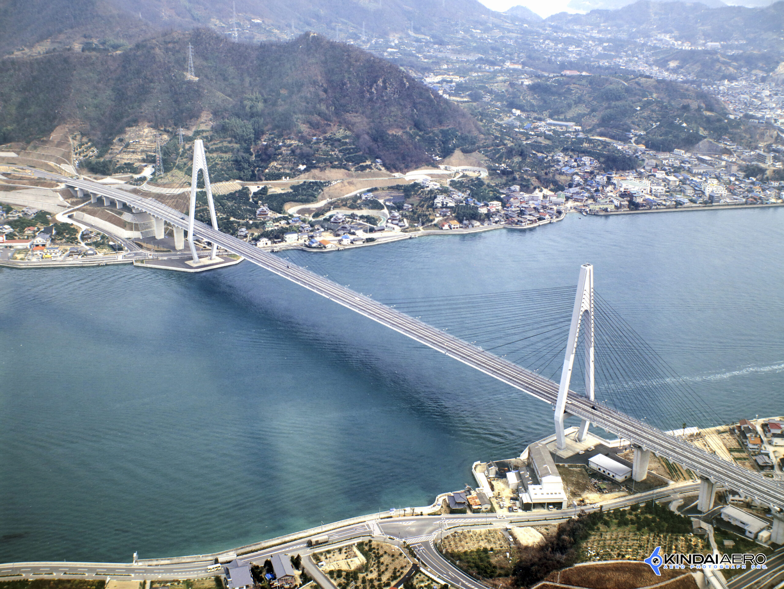 広島県～愛媛県・瀬戸内しまなみ海道-多々羅大橋　航空写真撮影 1993-03