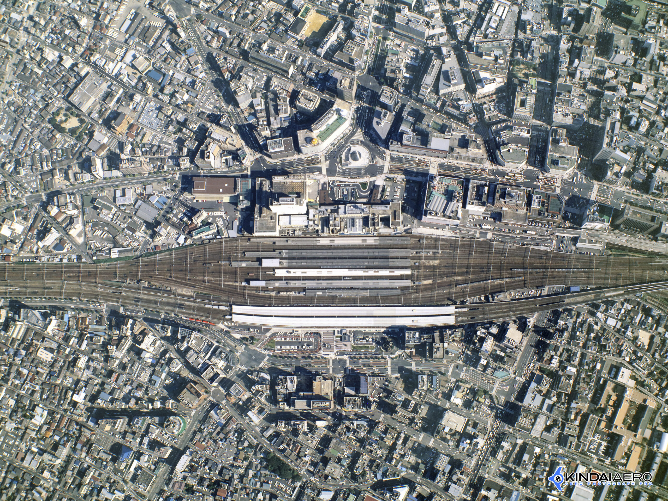 愛知県名古屋市・名古屋駅周辺（垂直写真）　航空写真撮影 1993-10