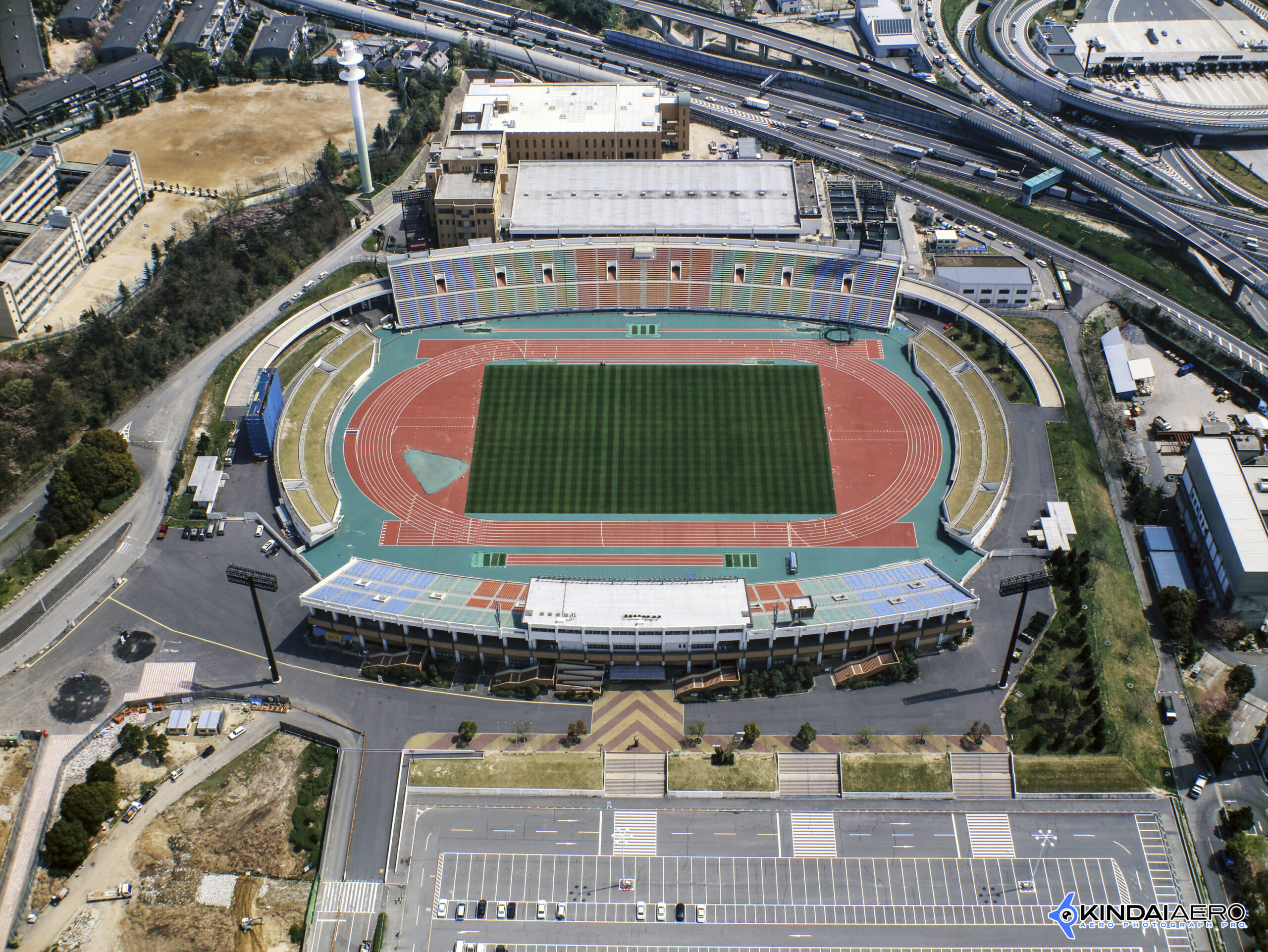 大阪府吹田市・万博記念競技場　航空写真撮影 1997-04