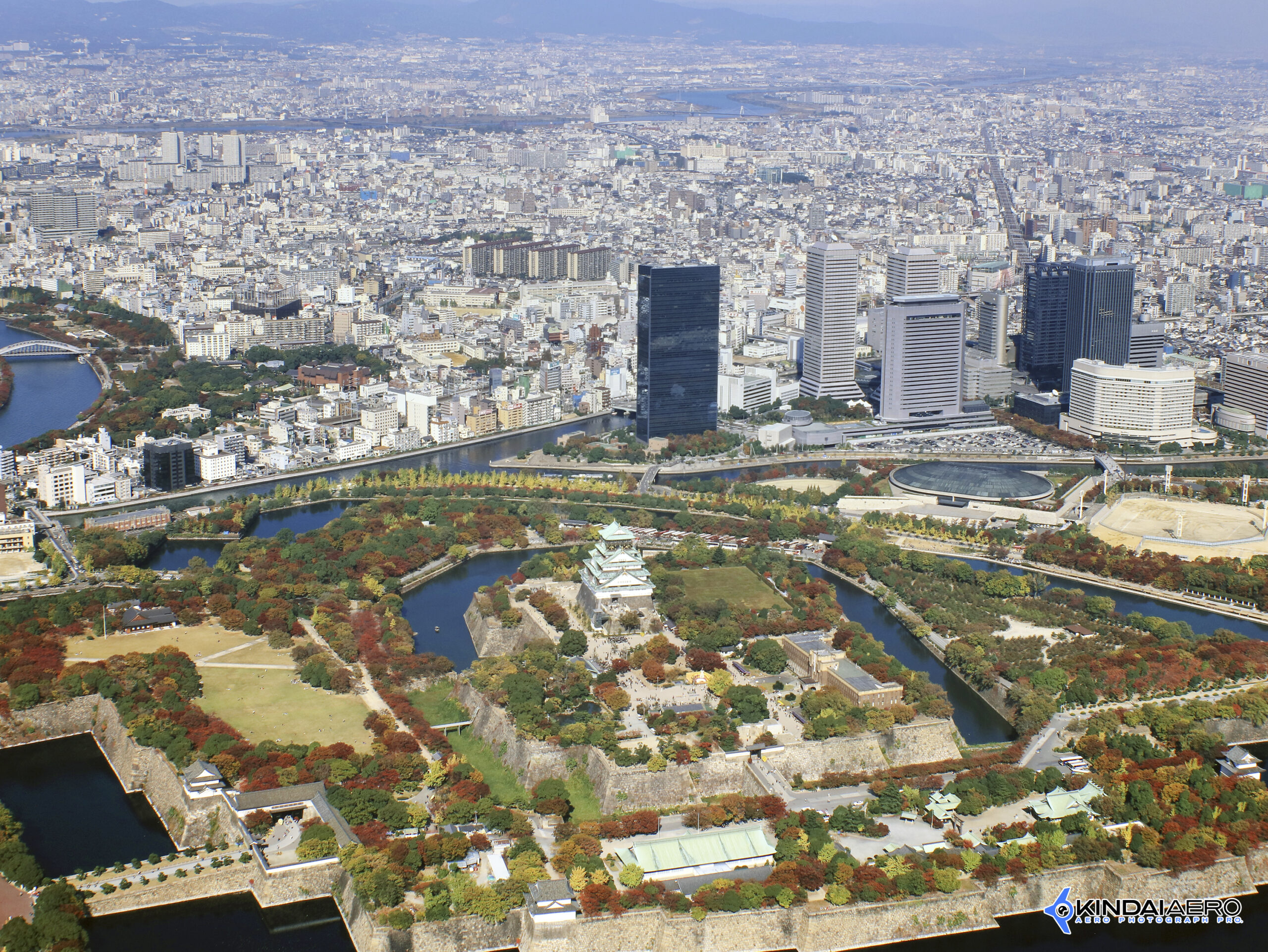 大阪府大阪市・大阪城　航空写真撮影 1997-11