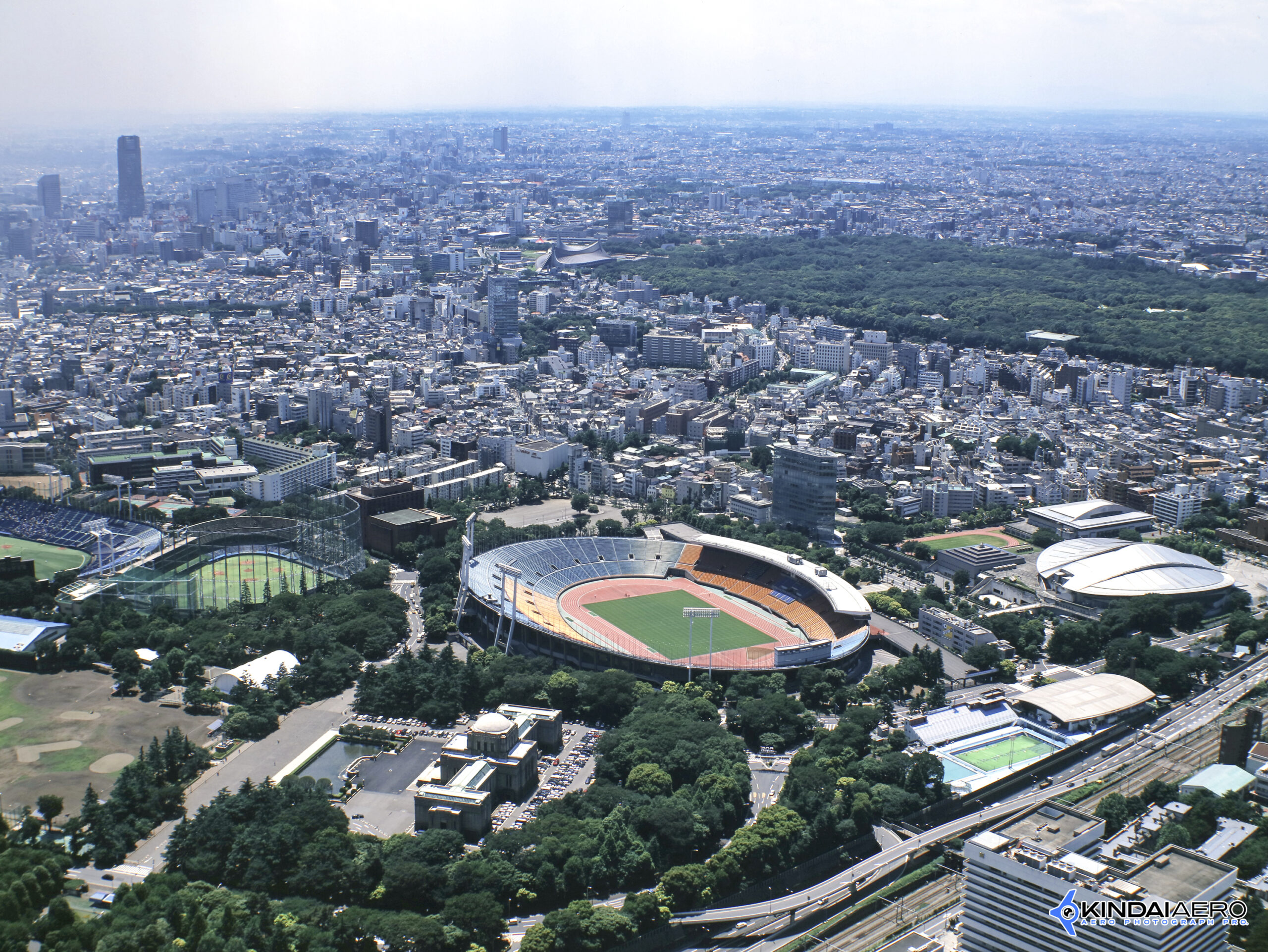 東京都新宿区・旧国立競技場　航空写真撮影 2001-07