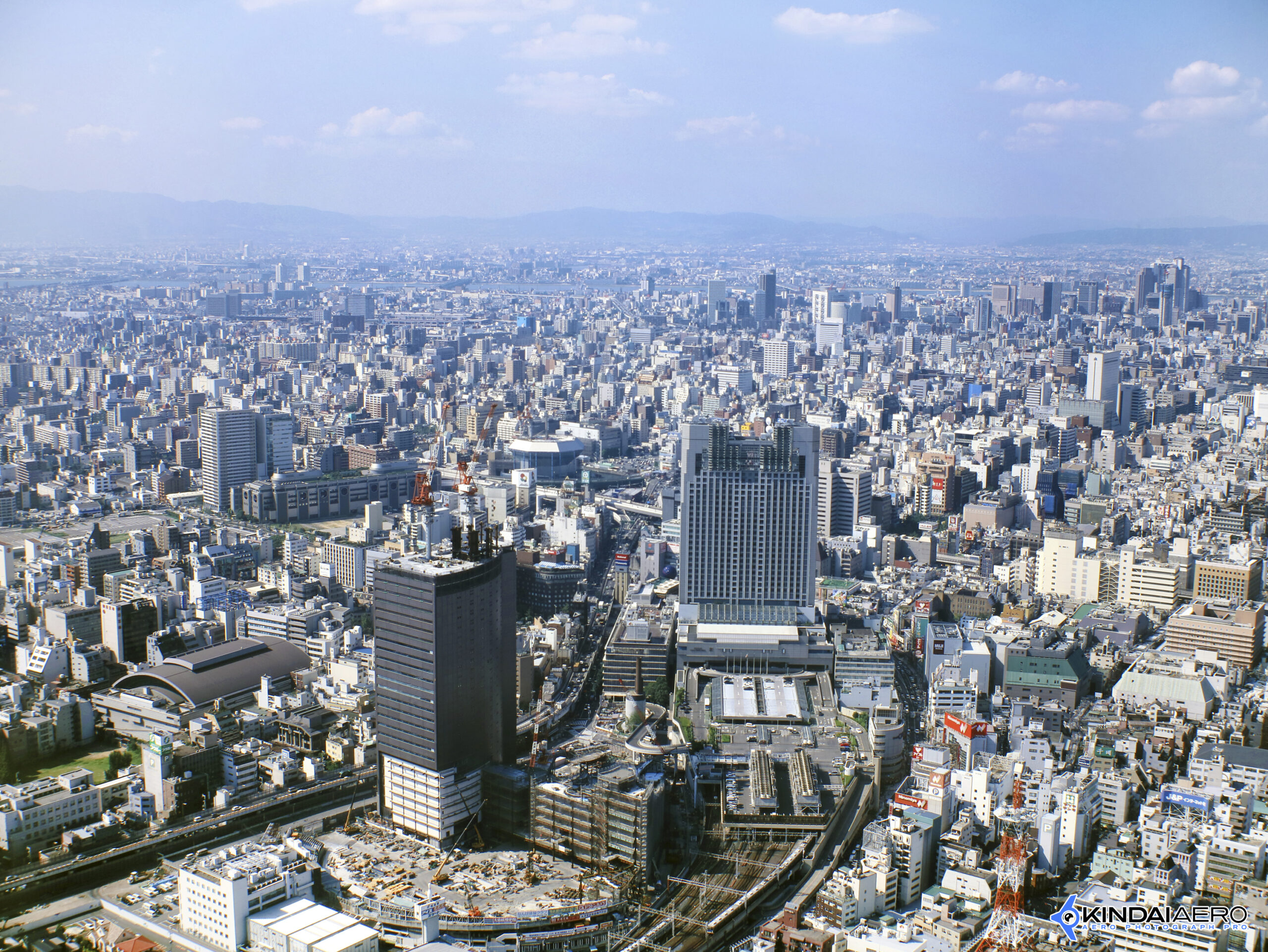 大阪府大阪市・なんば駅-なんばパークス(建設中)　航空写真撮影 2001-09