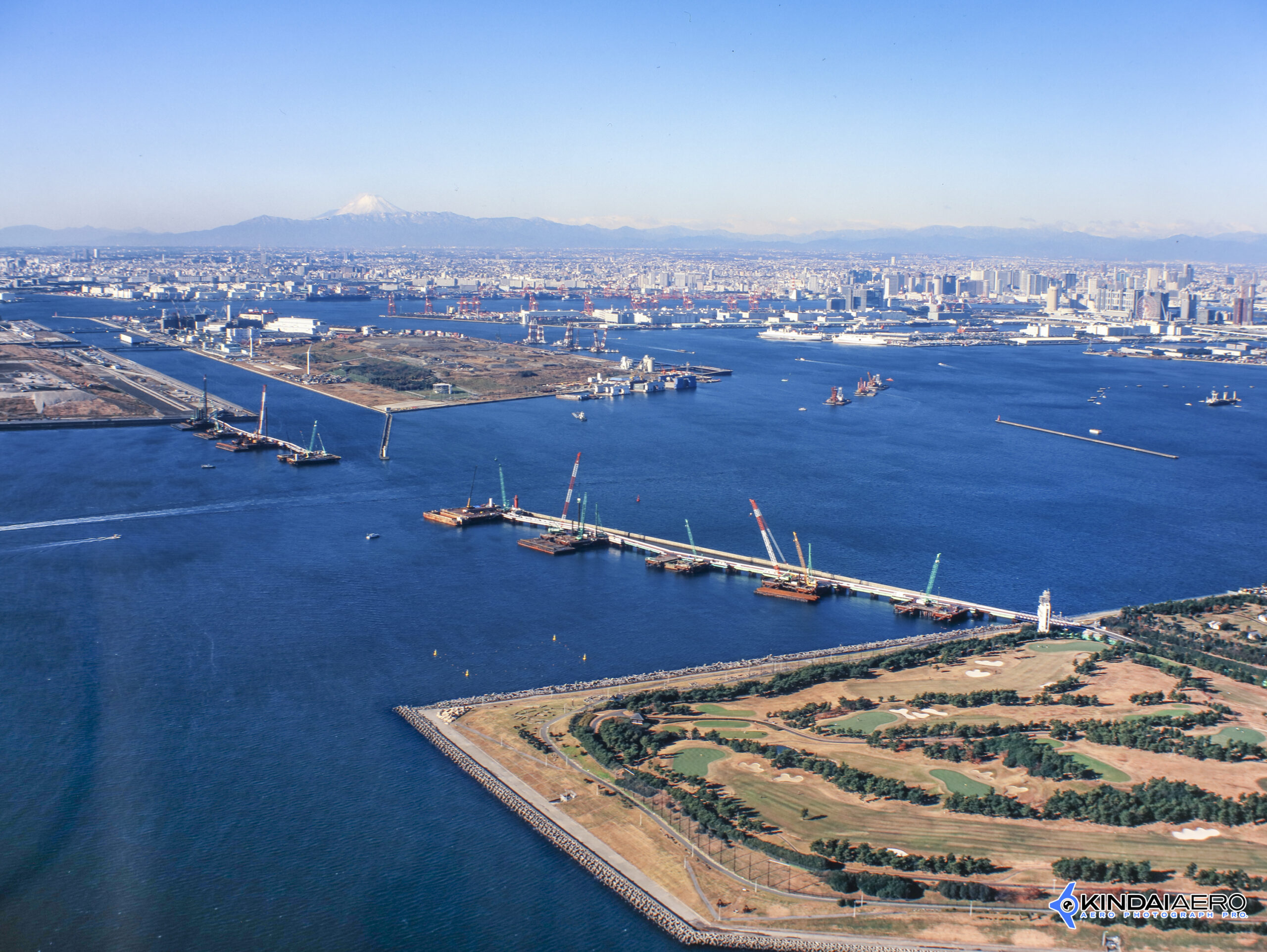 東京都江東区若洲・東京ゲートブリッジ（工事中） 航空写真撮影 2005-11