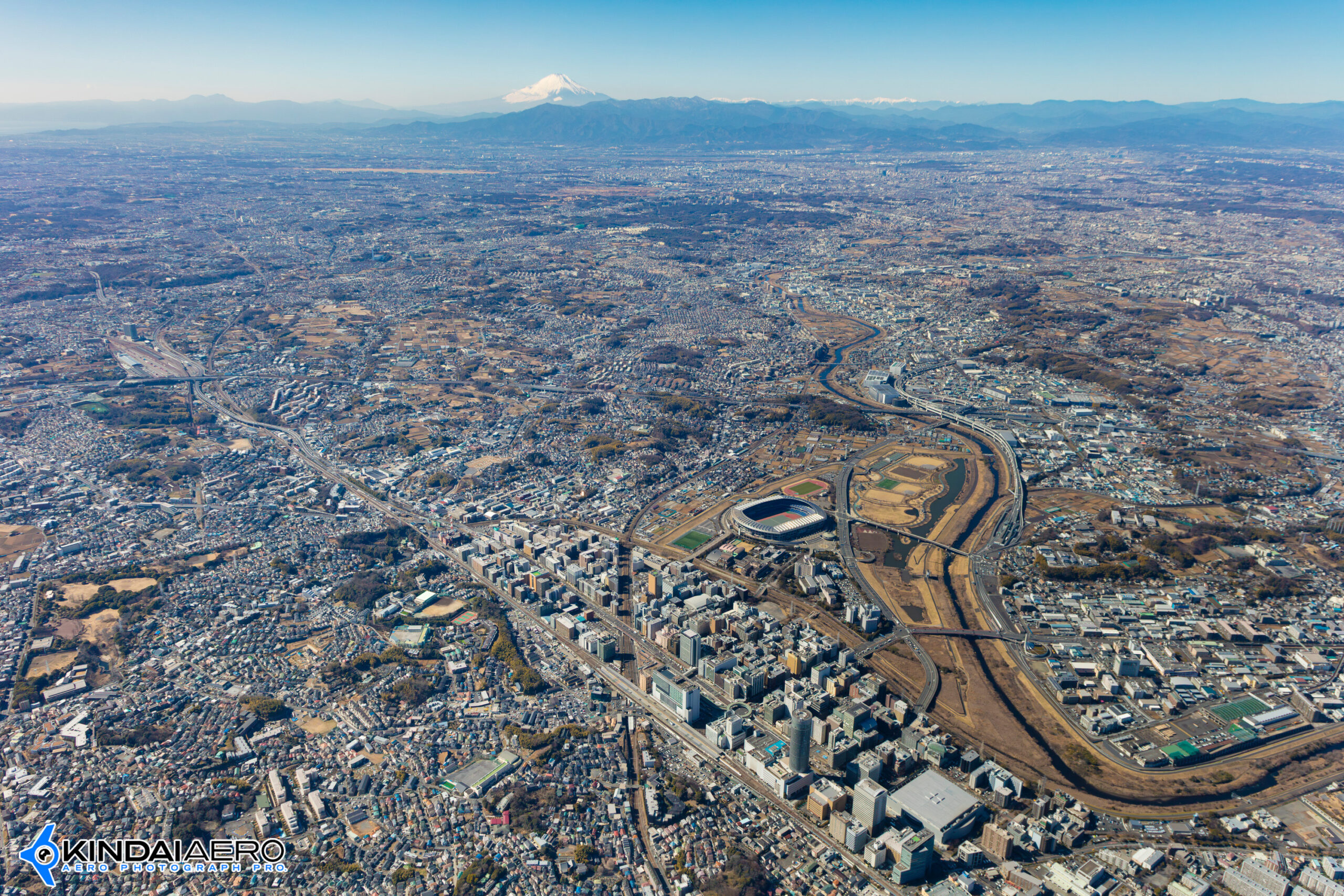 神奈川県横浜市 新横浜駅とその周辺を航空写真撮影 2026-02-19