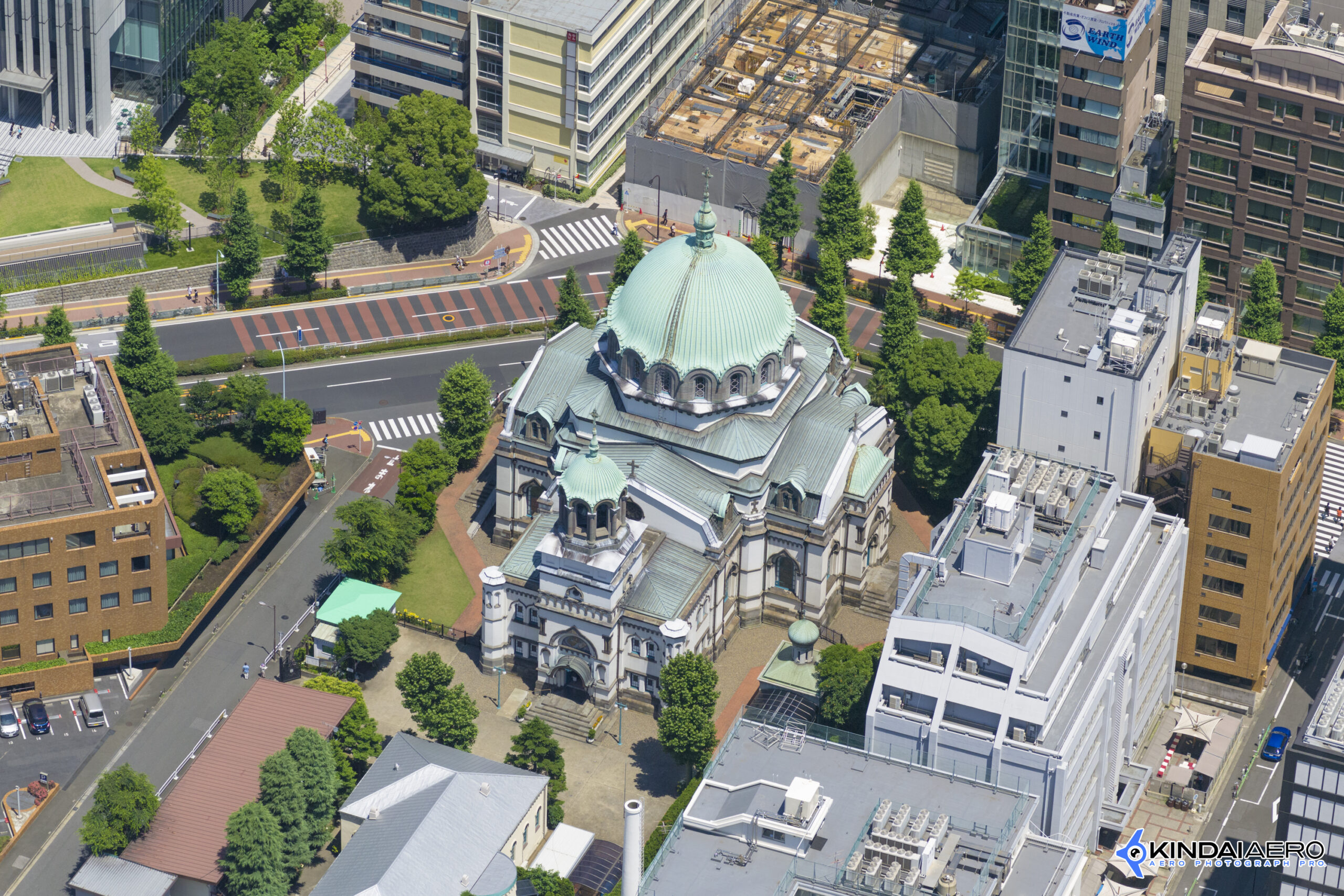 東京都千代田区 東京復活大聖堂(ニコライ堂)　航空写真撮影 2014-06-15