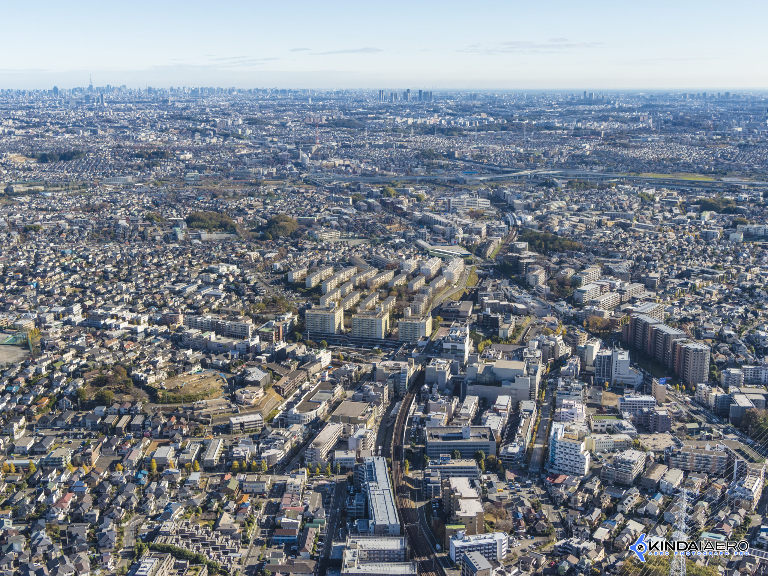 神奈川県横浜市 青葉台駅周辺の航空写真撮影 2020-11-28