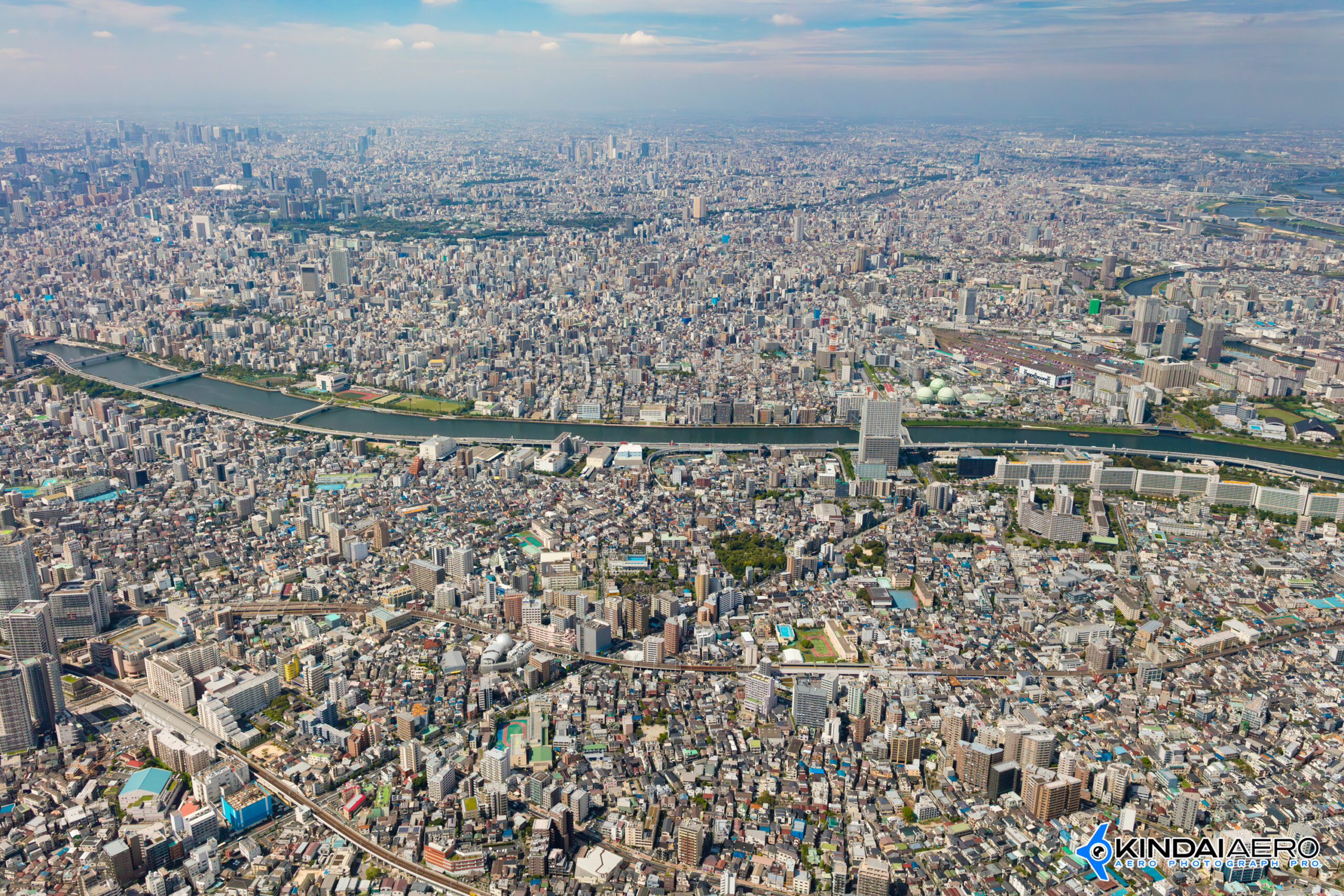 東京都墨田区 東向島駅周辺を航空写真撮影 2023-09-26